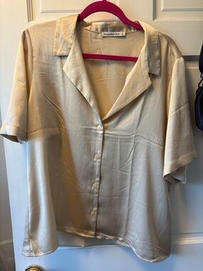 abercrombie & fitch satin button down